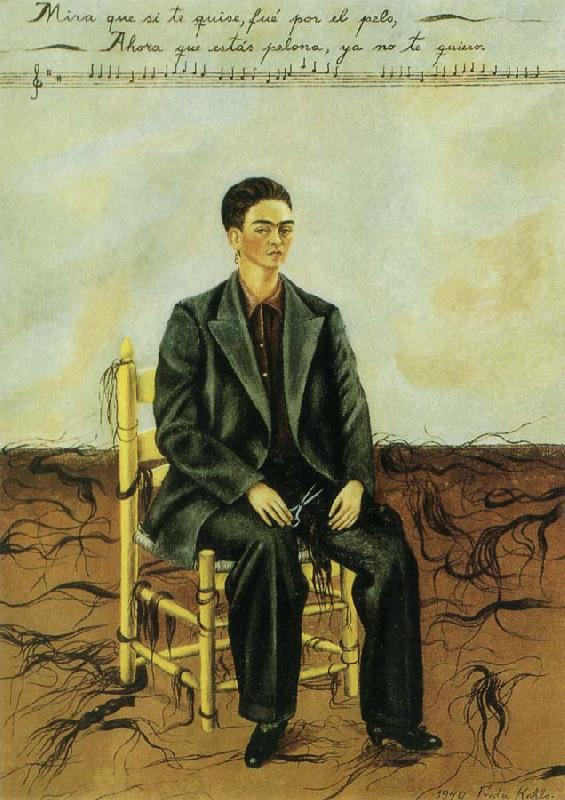 Frida Kahlo The Self-Portrait of short hair